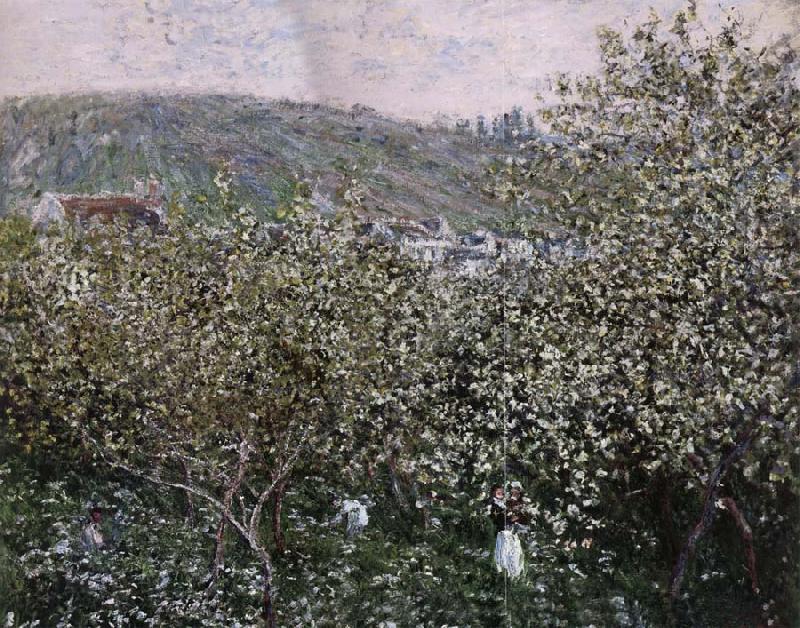 Claude Monet Vetheuil,Les Pruniers en Fleurs Norge oil painting art